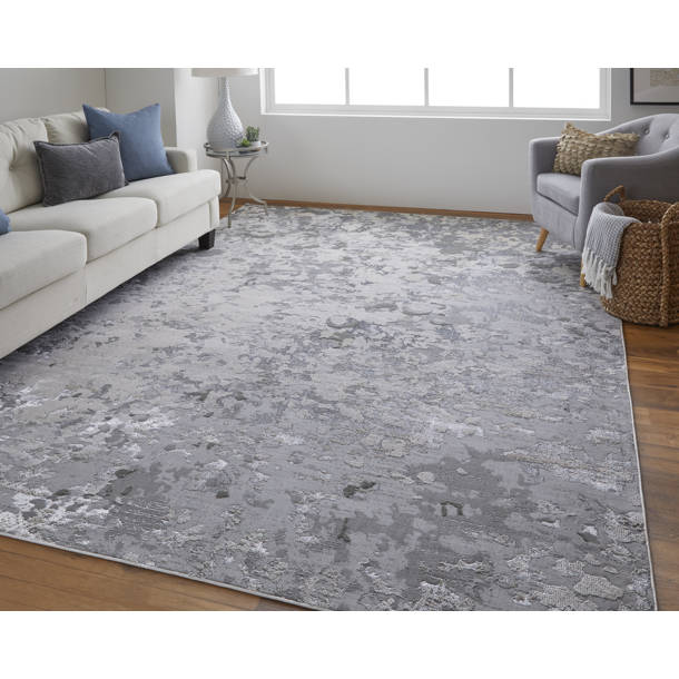 17 Stories Hewes Metallic Silver Rug & Reviews Wayfair